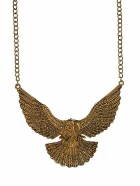 Gold Eagle Wing Statement Necklace